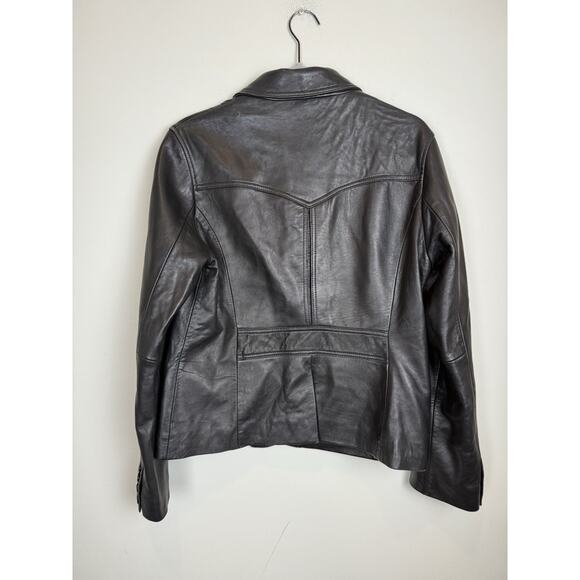 Vintage Wilson’s Leather Chocolate Brown Button Up Jacket Blazer 90’s Y2K Sz M - Picture 3 of 10